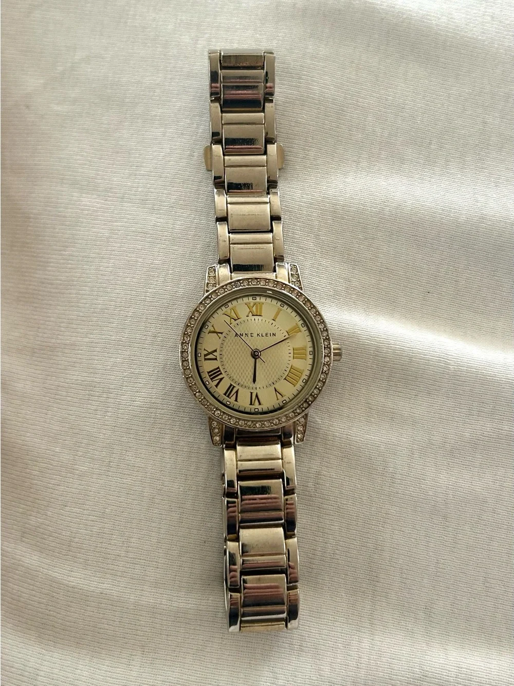 Anne Klein Gold-Toned Watch with Crystal Frame